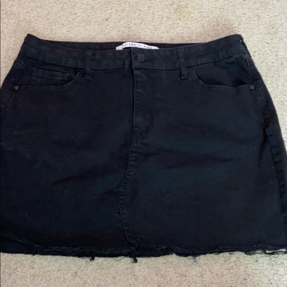 Black Jean Mini Skirt